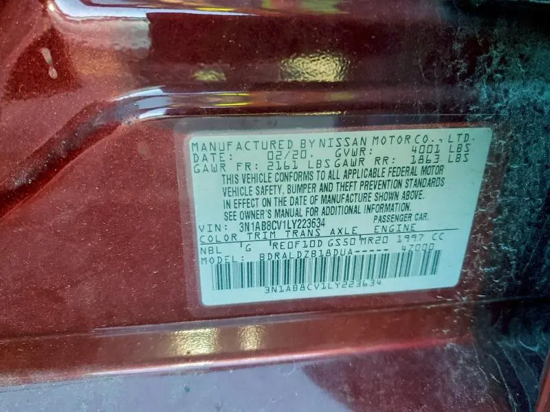 2020 NISSAN SENTRA SV  