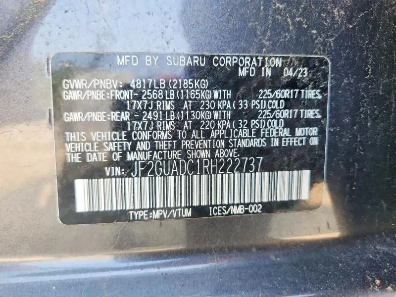 2024 SUBARU CROSSTREK PREMIUM  