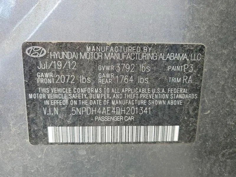 2013 HYUNDAI ELANTRA GLS  
