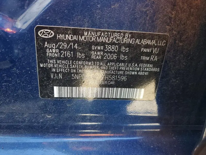 2015 HYUNDAI ELANTRA SE  