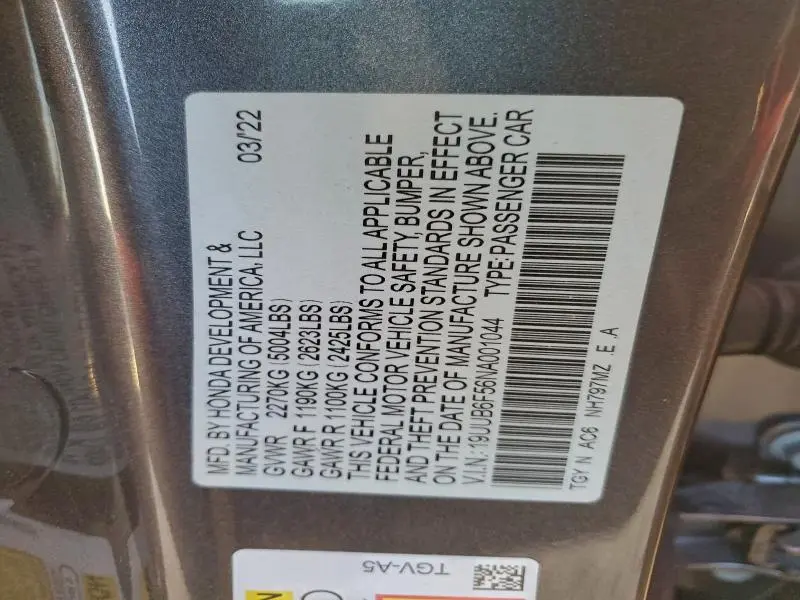 2022 ACURA TLX TECH A  