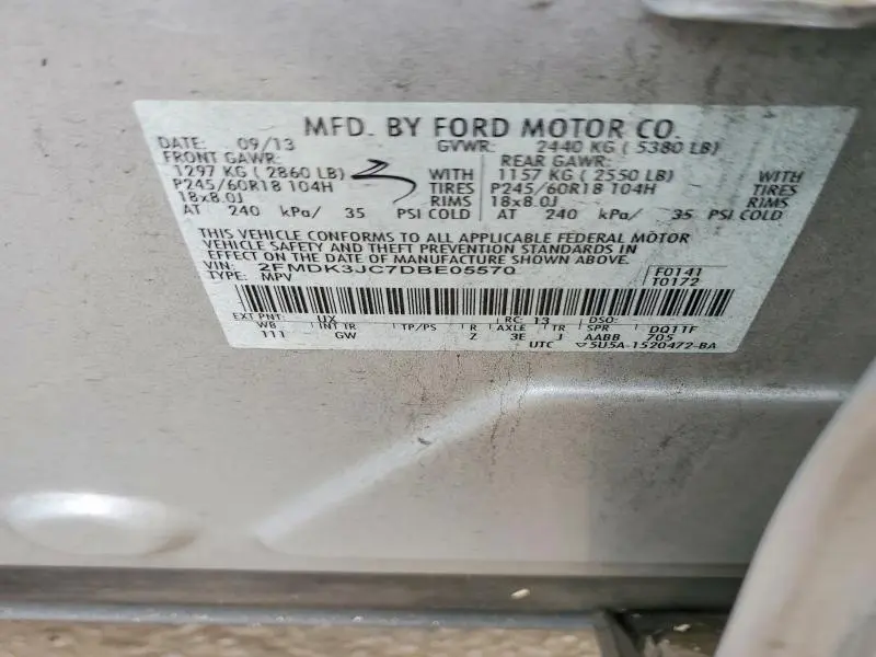 2013 FORD EDGE SEL  