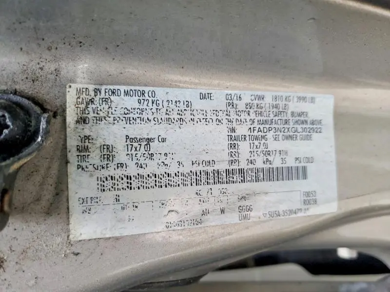 2016 FORD FOCUS TITANIUM  