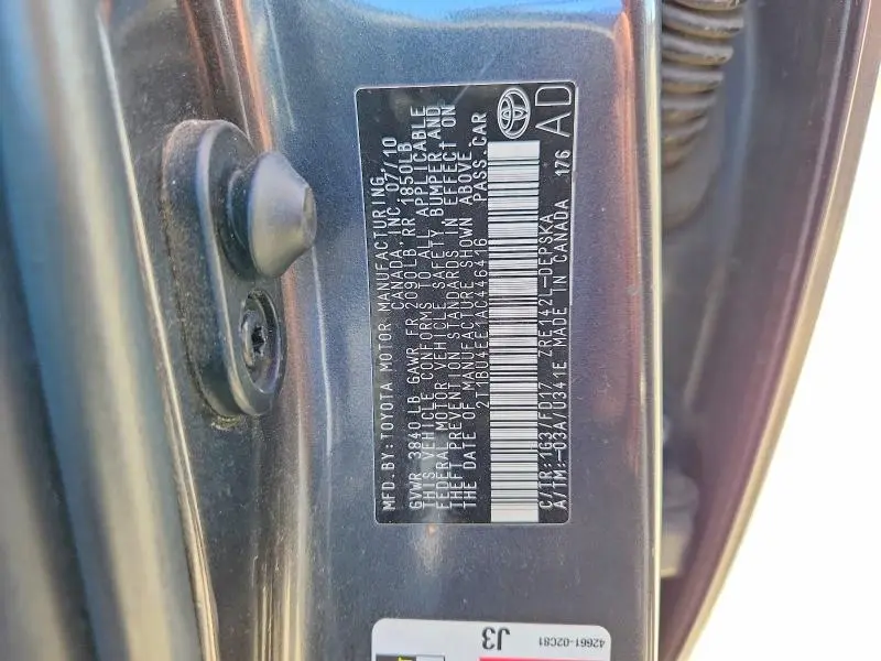 2010 TOYOTA COROLLA S  