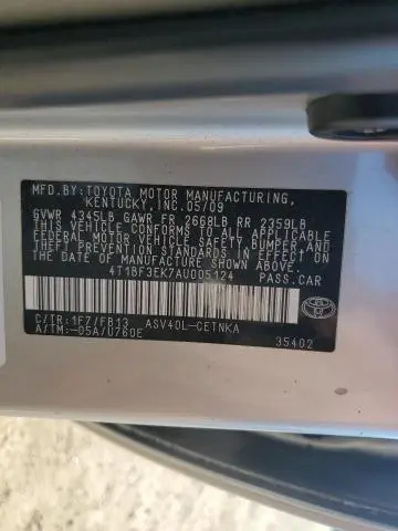 2010 TOYOTA CAMRY BASE  
