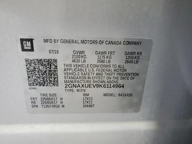 2019 CHEVROLET EQUINOX LT  