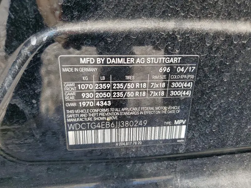 2018 MERCEDES-BENZ GLA 250  