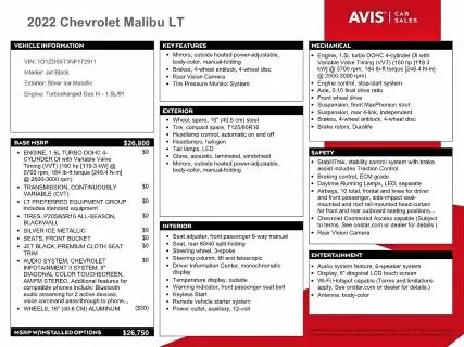 2022 CHEVROLET MALIBU LT  