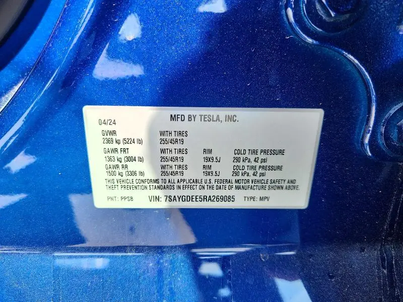 2024 TESLA MODEL Y   