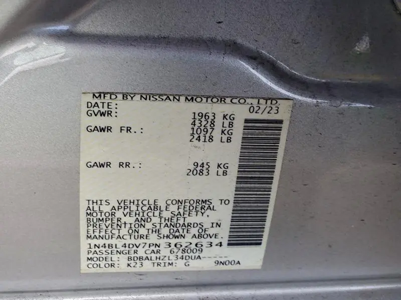 2023 NISSAN ALTIMA SV  