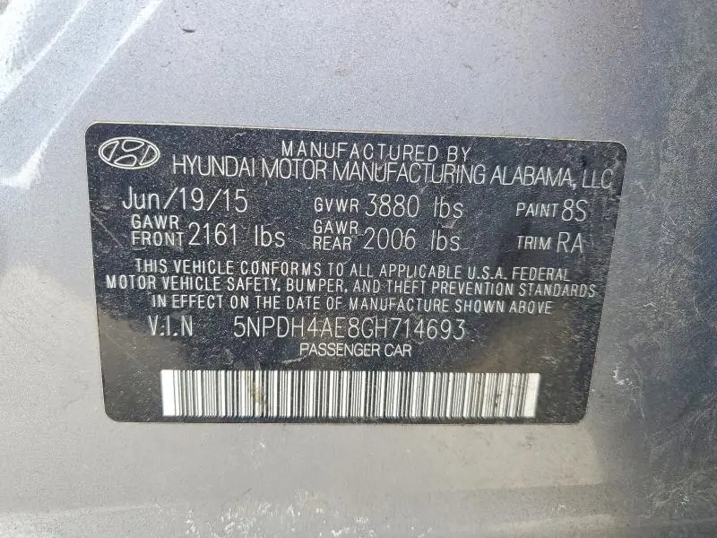 2016 HYUNDAI ELANTRA SE  