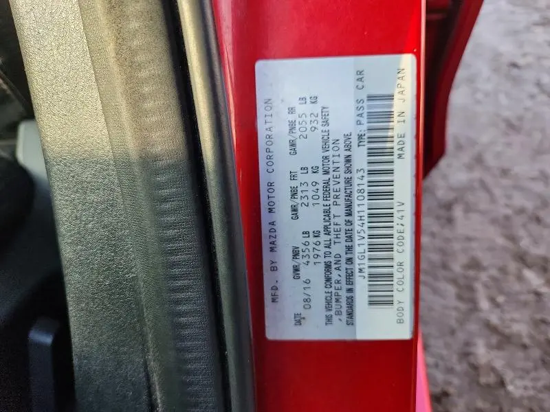 2017 MAZDA 6 TOURING  