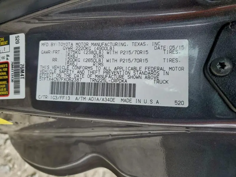 2015 TOYOTA TACOMA ACCESS CAB  