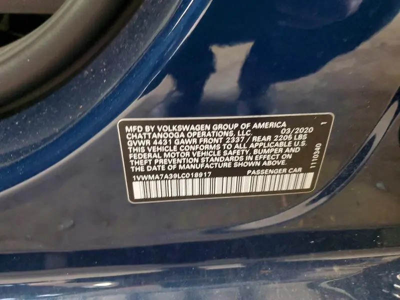 2020 VOLKSWAGEN PASSAT R-LINE  