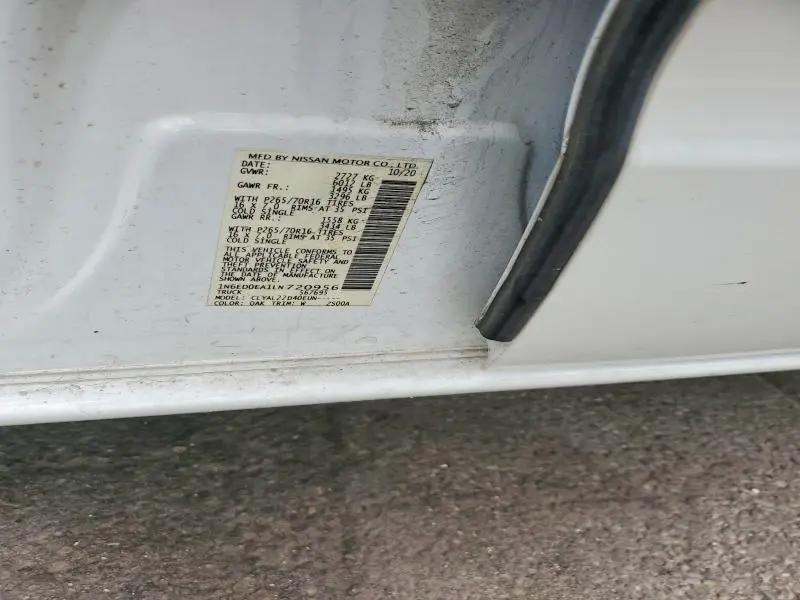 2020 NISSAN FRONTIER SV  