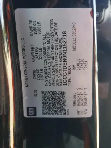 2022 CHEVROLET COLORADO Z71  