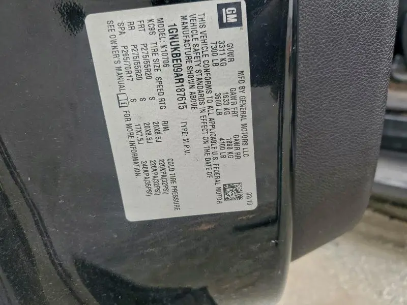 2010 CHEVROLET TAHOE K1500 LT  