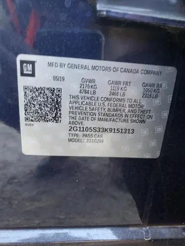 2019 CHEVROLET IMPALA PREMIER  