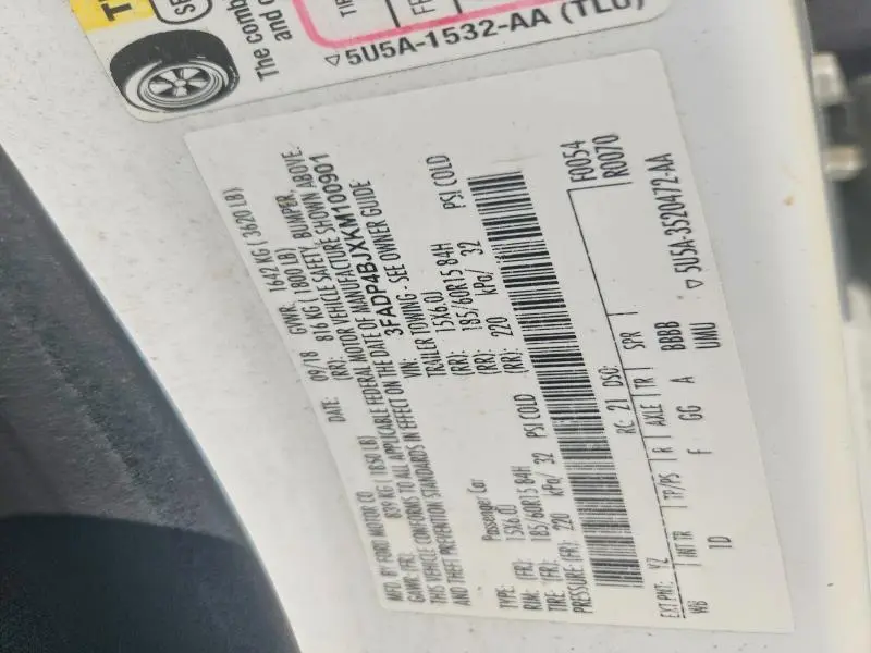2019 FORD FIESTA SE  
