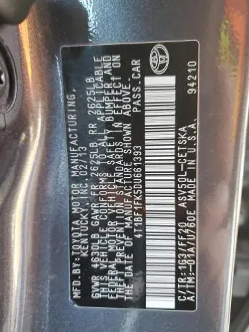 2013 TOYOTA CAMRY L  