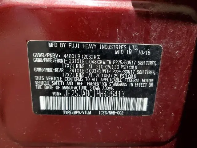 2017 SUBARU FORESTER 2.5I  