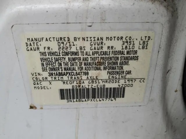 2012 NISSAN SENTRA 2.0