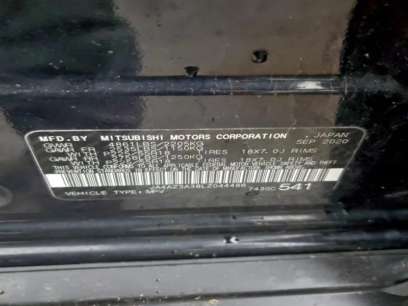 2020 MITSUBISHI OUTLANDER SE  