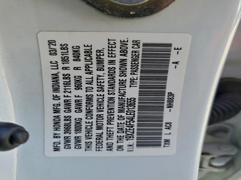 2020 HONDA INSIGHT EX  