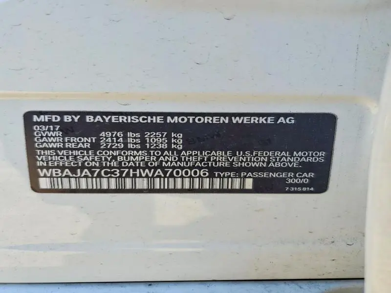 2017 BMW 530 XI  