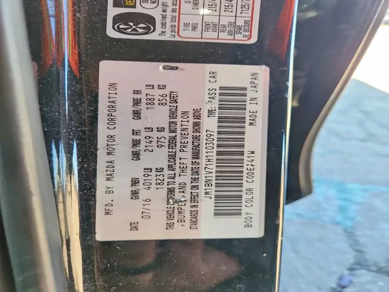 2017 MAZDA 3 TOURING  