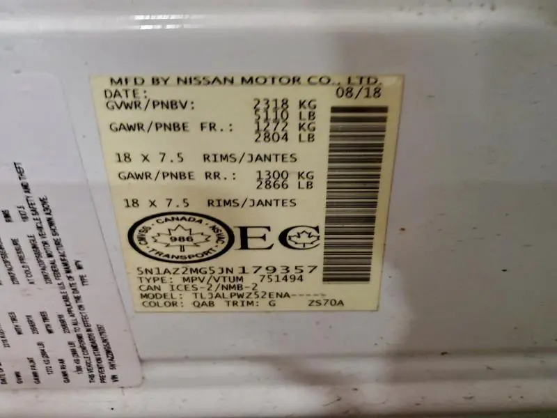 2018 NISSAN MURANO S  