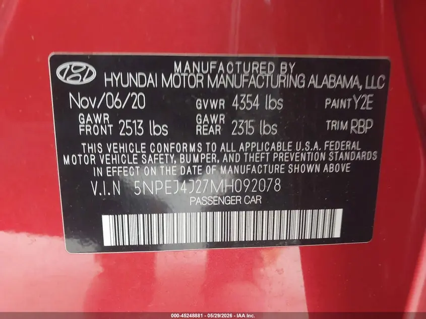 2021 HYUNDAI SONATA SEL PLUS