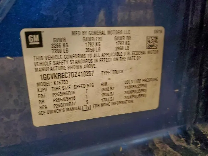 2016 CHEVROLET SILVERADO K1500 LT  