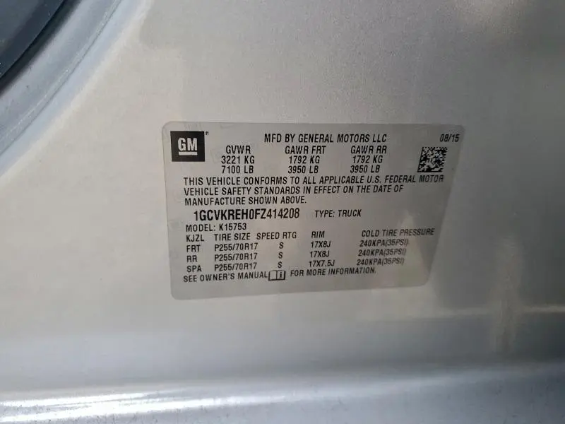 2015 CHEVROLET SILVERADO K1500 LT  