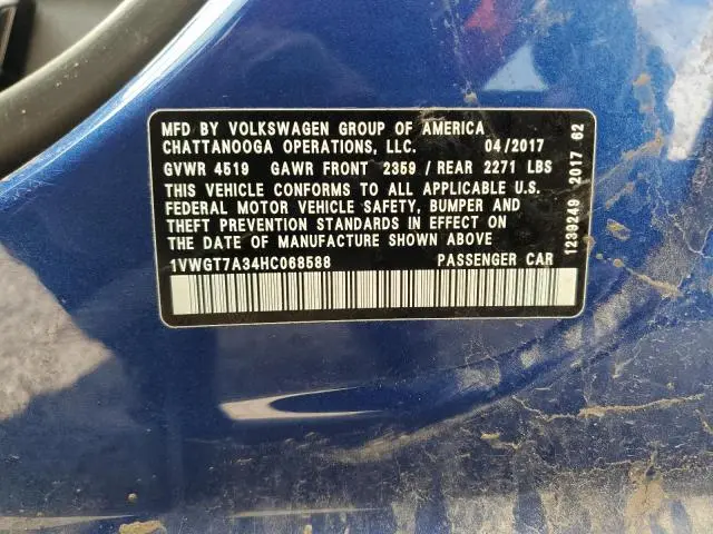 2017 VOLKSWAGEN PASSAT SE  