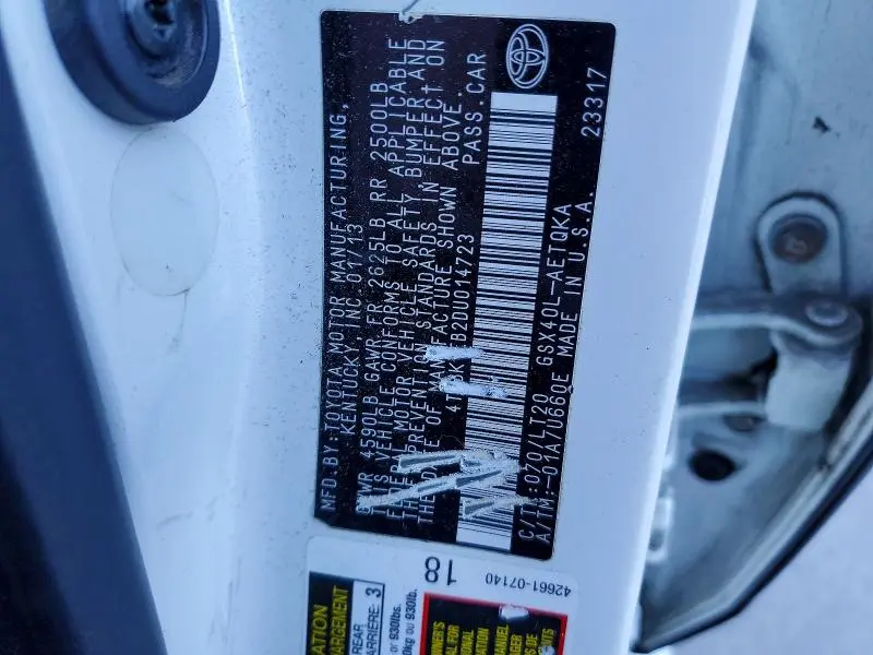 2013 TOYOTA AVALON BASE  