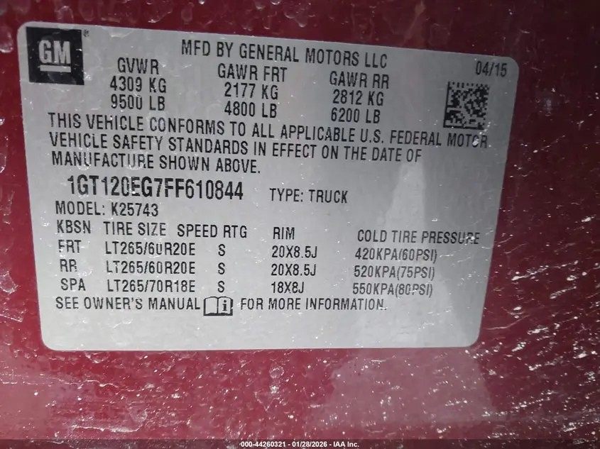 2015 GMC SIERRA 2500HD DENALI