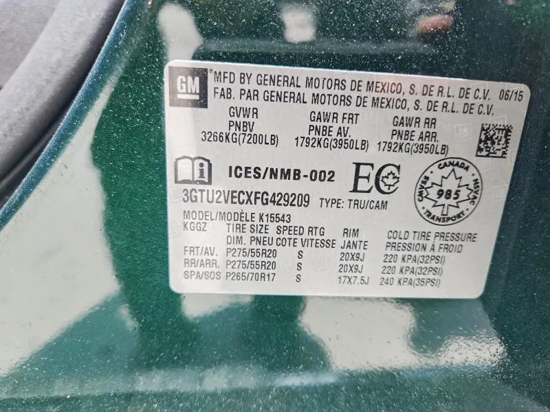 2015 GMC SIERRA K1500 SLT  