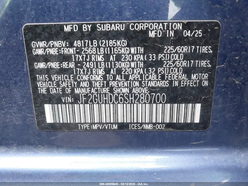 2025 SUBARU CROSSTREK PREMIUM