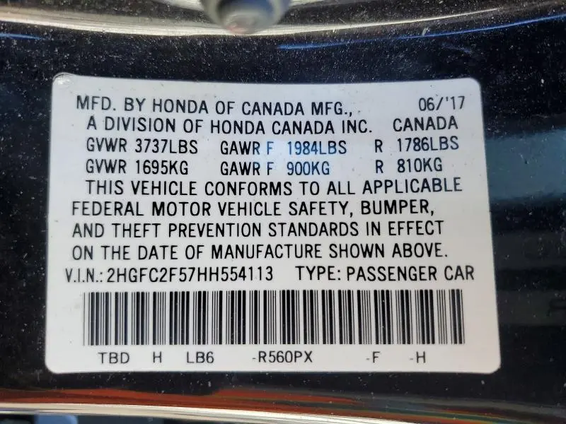 2017 HONDA CIVIC LX  