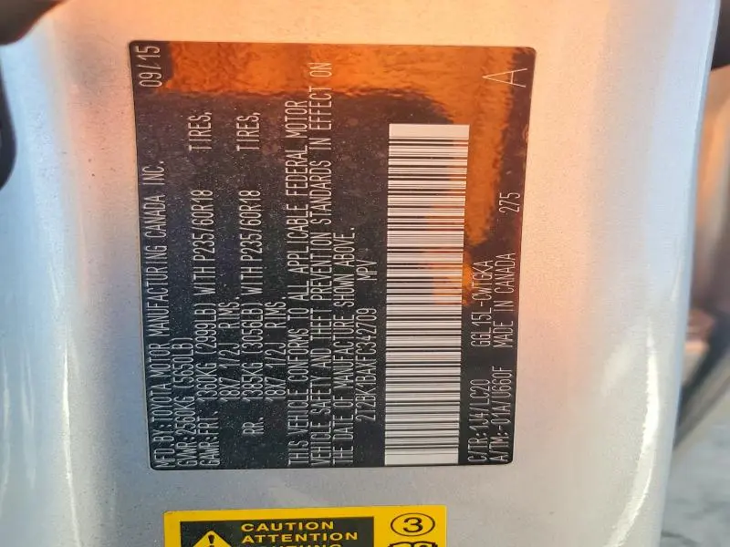 2015 LEXUS RX 350 BASE  
