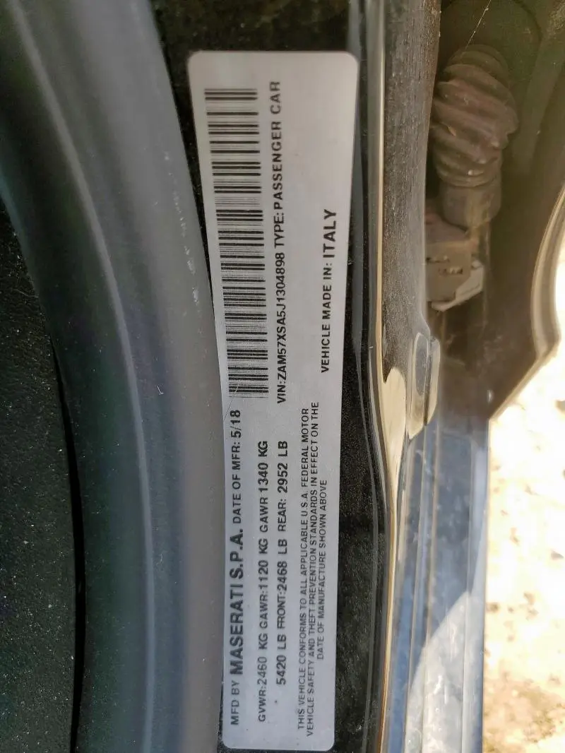 2018 MASERATI GHIBLI   