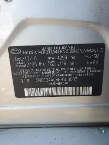 2011 HYUNDAI SONATA GLS  