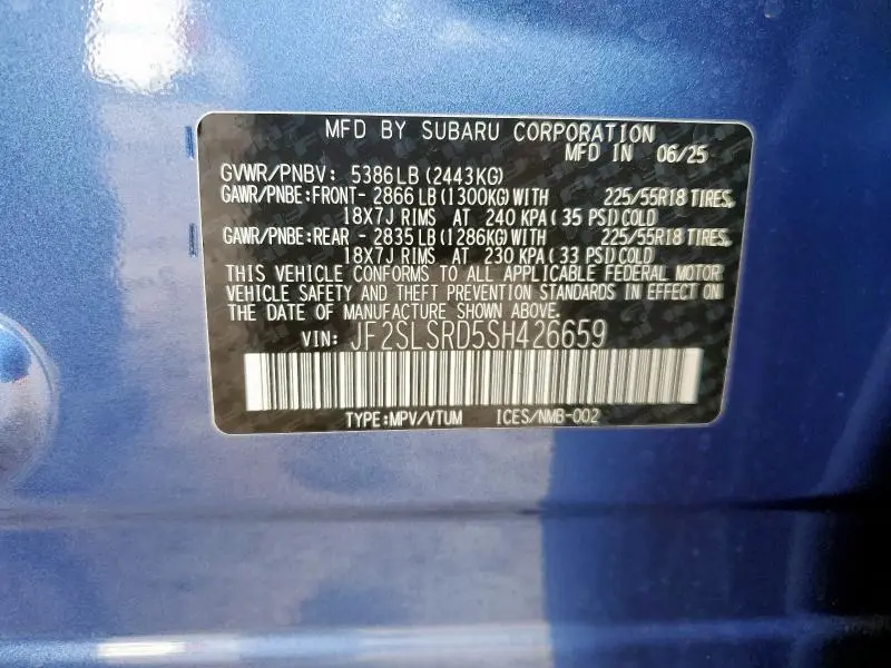 2025 SUBARU FORESTER LIMITED  