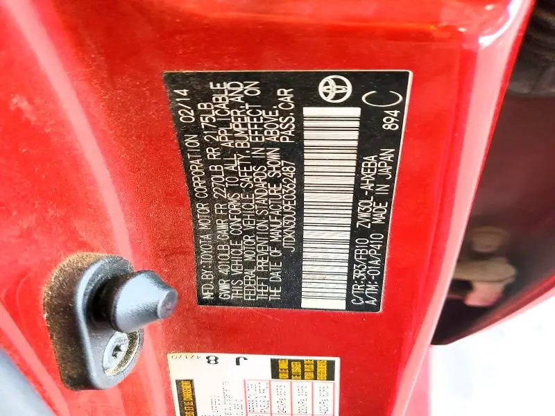 2014 TOYOTA PRIUS TWO  