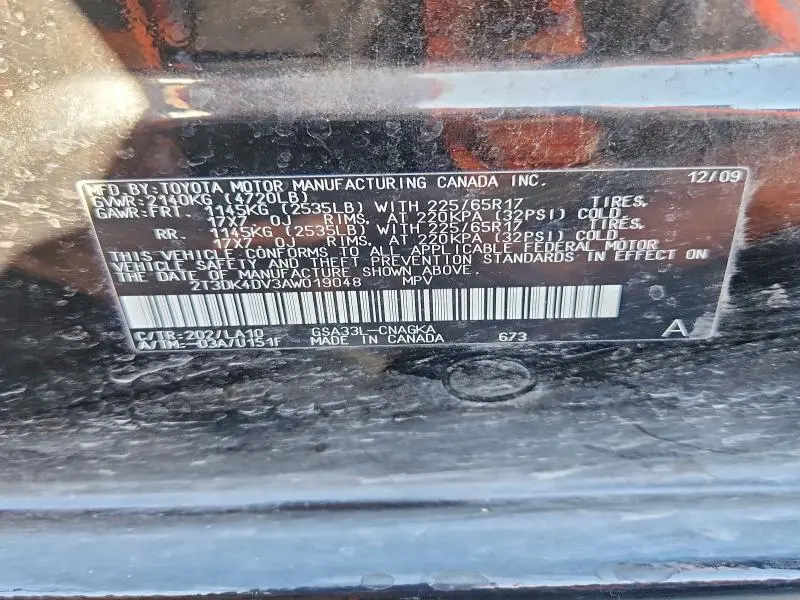 2010 TOYOTA RAV4 LIMITED  