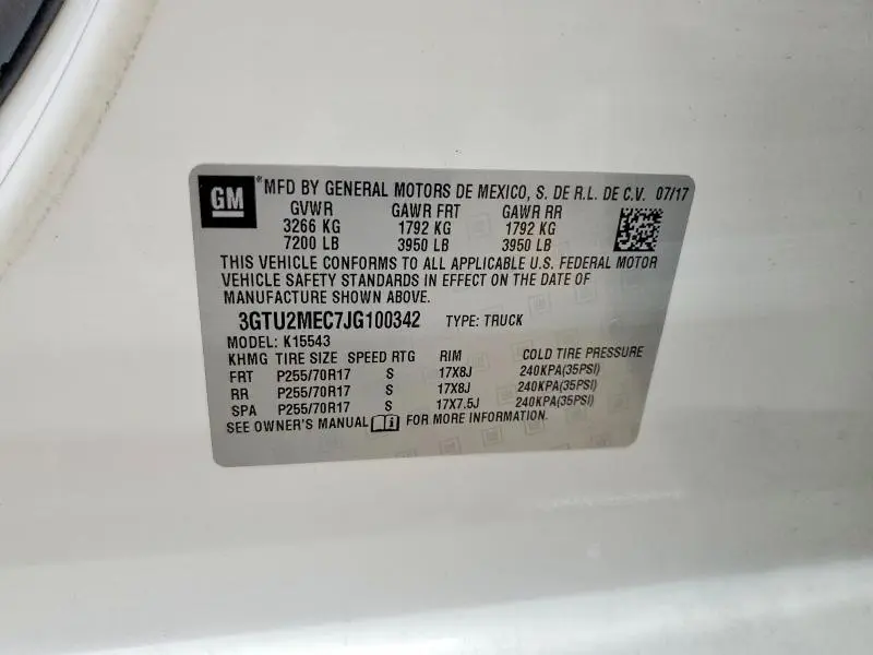 2018 GMC SIERRA K1500 SLE  