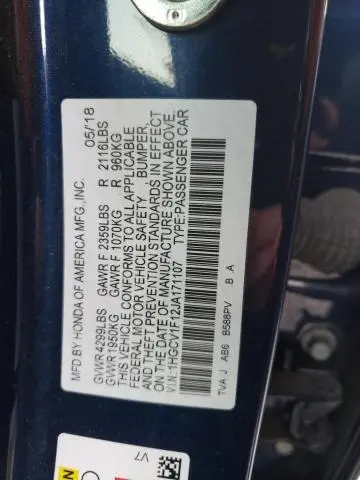 2018 HONDA ACCORD LX  