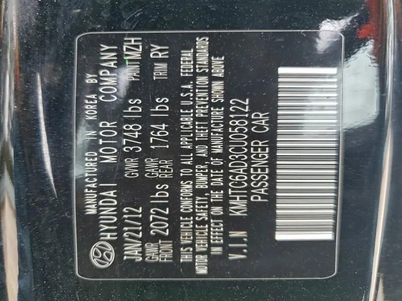 2012 HYUNDAI VELOSTER   