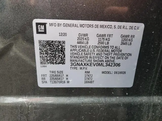 2021 CHEVROLET EQUINOX LT  